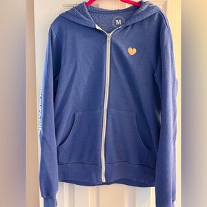 Kind Cotton Periwinkle Blue  Hoodie with Heart Detail